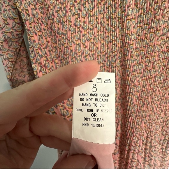 Code X Mode midi dress‎ pink floral boho Small pleated lined  cottage Core - Picture 8 of 9